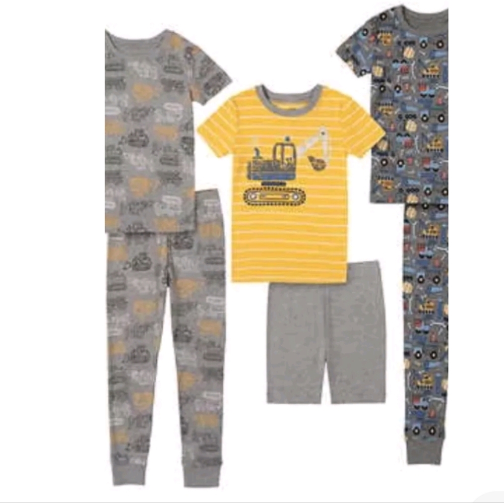New! Kids Headquarters Kids' boys 4-Piece Cotton PJ Set Construction size 6 NWT! - Picture 3 of 9